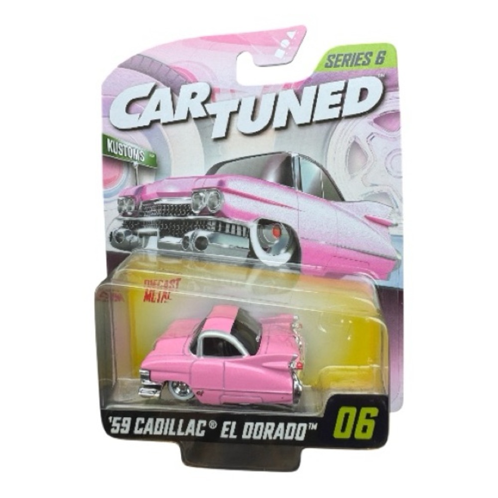 Car Tuned Series 6 ‘59 Cadillac El Dorado #06 Pink Diecast Kustoms NEW
